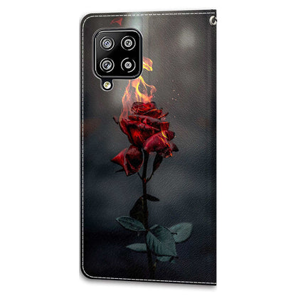 For Samsung Galaxy A42 5G PU Leather Card Holder Case Pattern Printed Stand Phone Cover with Strap