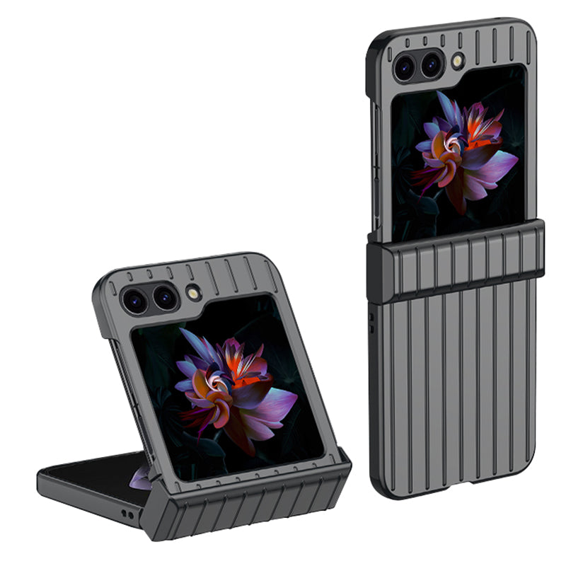 For Samsung Galaxy Z Flip5 5G Shockproof Case Striped Design Phone Case Anti-Fall Hard PC Cover