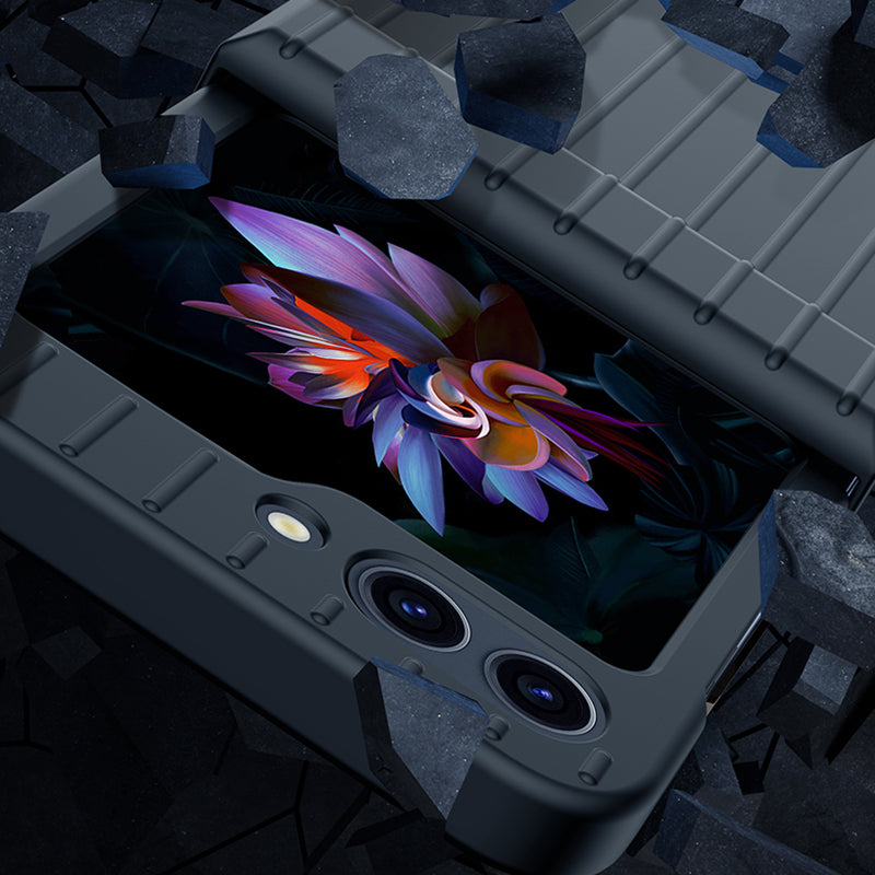 For Samsung Galaxy Z Flip5 5G Shockproof Case Striped Design Phone Case Anti-Fall Hard PC Cover