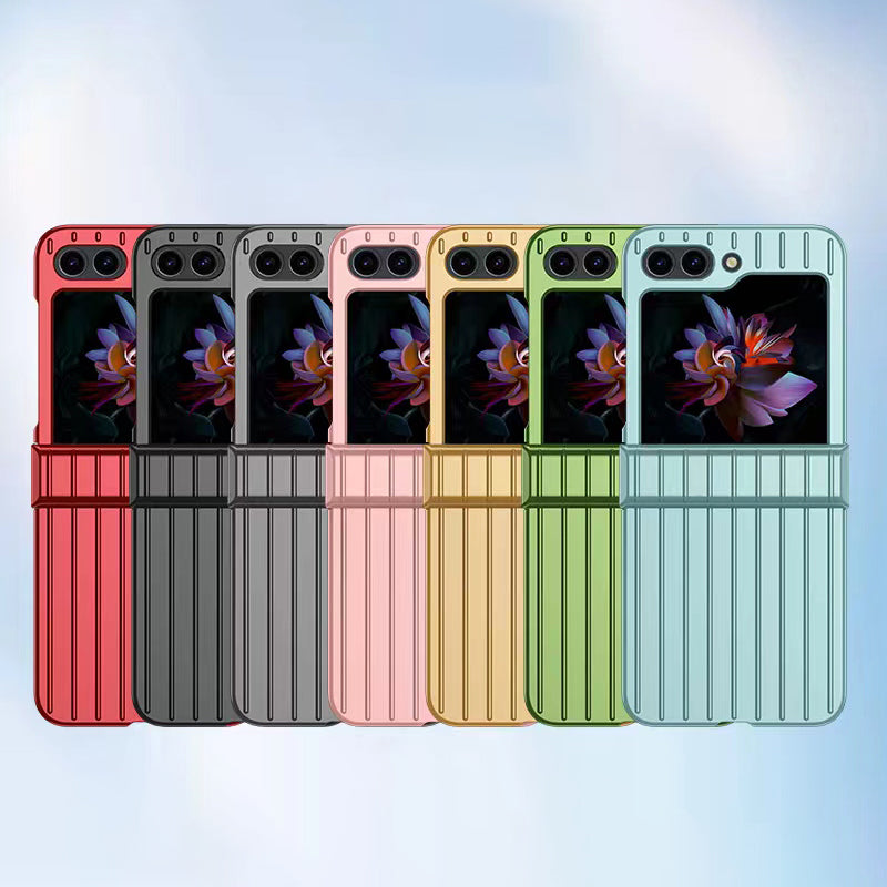 For Samsung Galaxy Z Flip5 5G Shockproof Case Striped Design Phone Case Anti-Fall Hard PC Cover