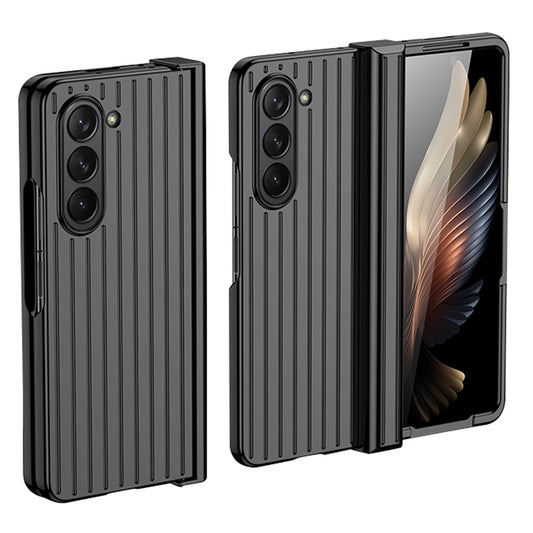 For Samsung Galaxy Z Fold 5G Phone Case Anti-Drop Hard PC Case Striped Design Shockproof Phone Cover