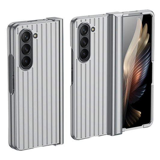 For Samsung Galaxy Z Fold 5G Phone Case Anti-Drop Hard PC Case Striped Design Shockproof Phone Cover