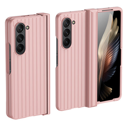 For Samsung Galaxy Z Fold 5G Phone Case Anti-Drop Hard PC Case Striped Design Shockproof Phone Cover