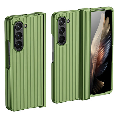 For Samsung Galaxy Z Fold 5G Phone Case Anti-Drop Hard PC Case Striped Design Shockproof Phone Cover