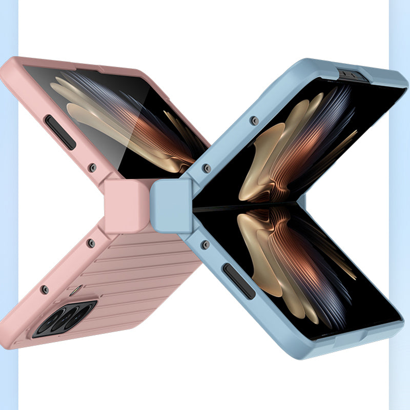 For Samsung Galaxy Z Fold 5G Phone Case Anti-Drop Hard PC Case Striped Design Shockproof Phone Cover