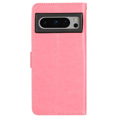 For Google Pixel 8 Pro Imprinted Butterfly Pattern Phone Shell Wallet Stand PU Leather Phone Cover Case