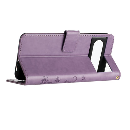 For Google Pixel 8 Pro Imprinted Butterfly Pattern Phone Shell Wallet Stand PU Leather Phone Cover Case