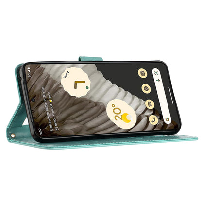 For Google Pixel 8 Pro Imprinted Butterfly Pattern Phone Shell Wallet Stand PU Leather Phone Cover Case