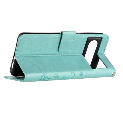 For Google Pixel 8 Pro Imprinted Butterfly Pattern Phone Shell Wallet Stand PU Leather Phone Cover Case