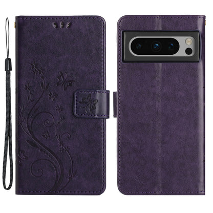 For Google Pixel 8 Pro Imprinted Butterfly Pattern Phone Shell Wallet Stand PU Leather Phone Cover Case