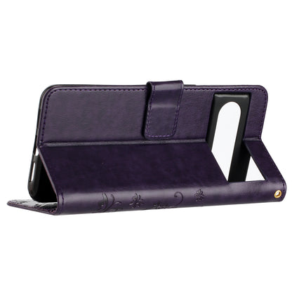 For Google Pixel 8 Pro Imprinted Butterfly Pattern Phone Shell Wallet Stand PU Leather Phone Cover Case