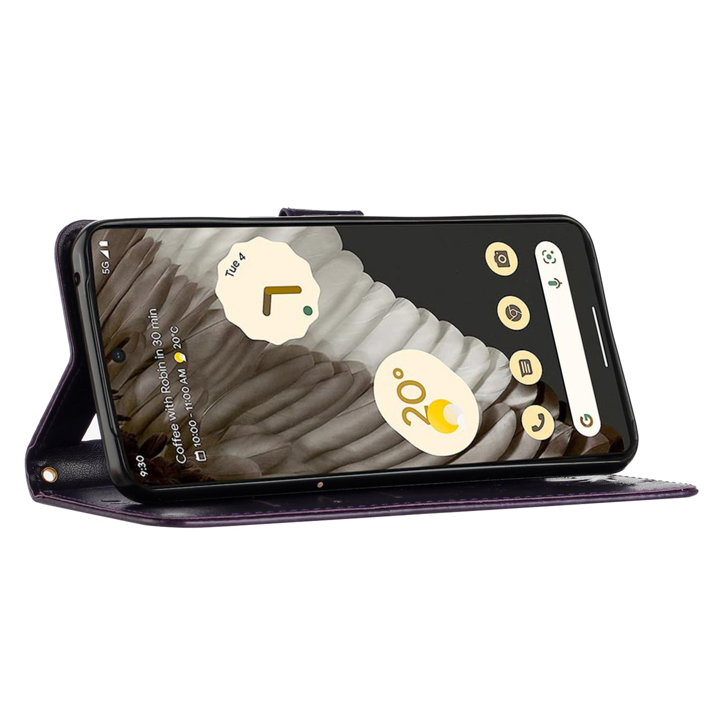 For Google Pixel 8 Pro Imprinted Butterfly Pattern Phone Shell Wallet Stand PU Leather Phone Cover Case