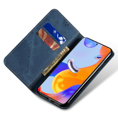 For Xiaomi 13 Lite / Civi 2 5G Wallet PU Leather Phone Cover Jeans Cloth Texture Phone Stand Case