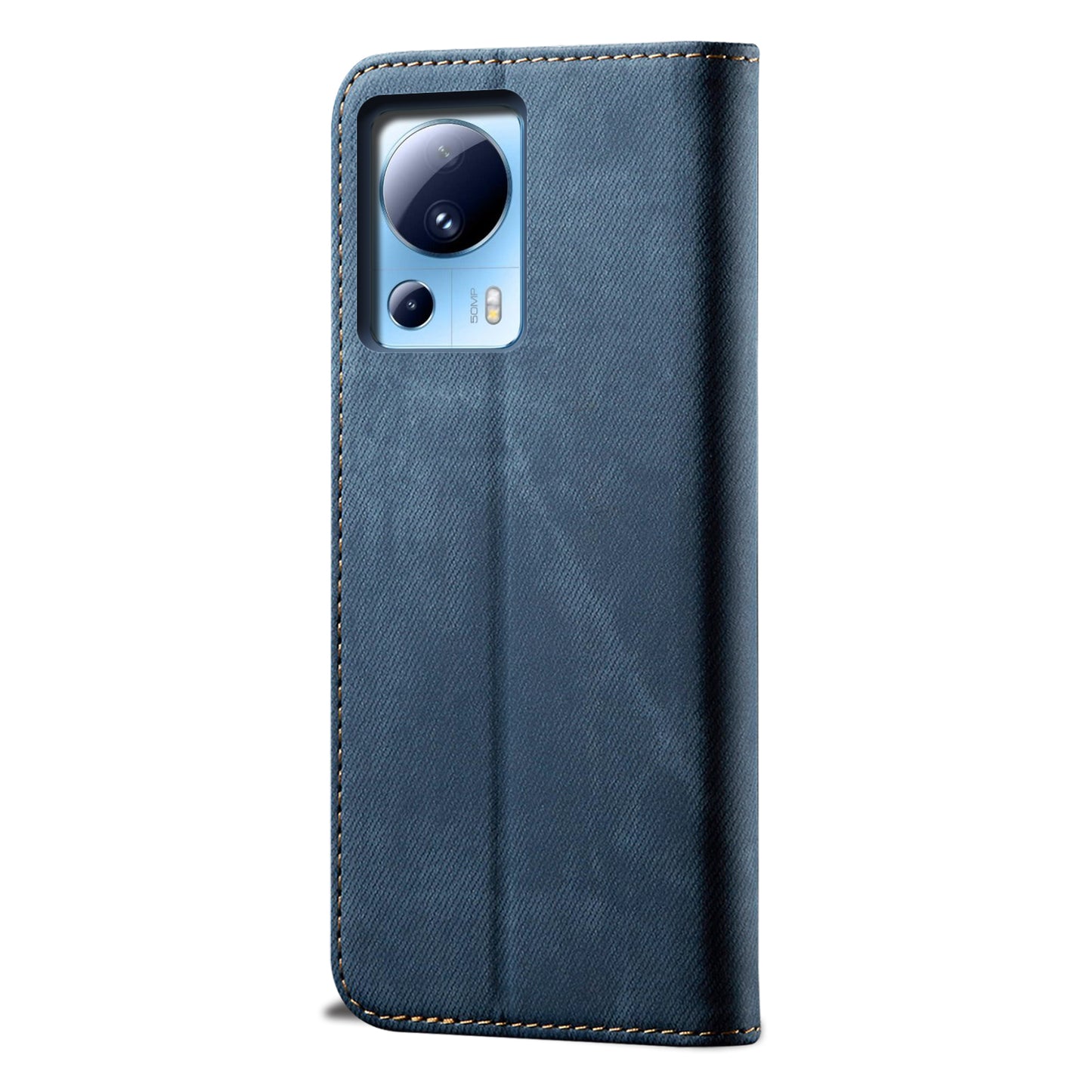For Xiaomi 13 Lite / Civi 2 5G Wallet PU Leather Phone Cover Jeans Cloth Texture Phone Stand Case
