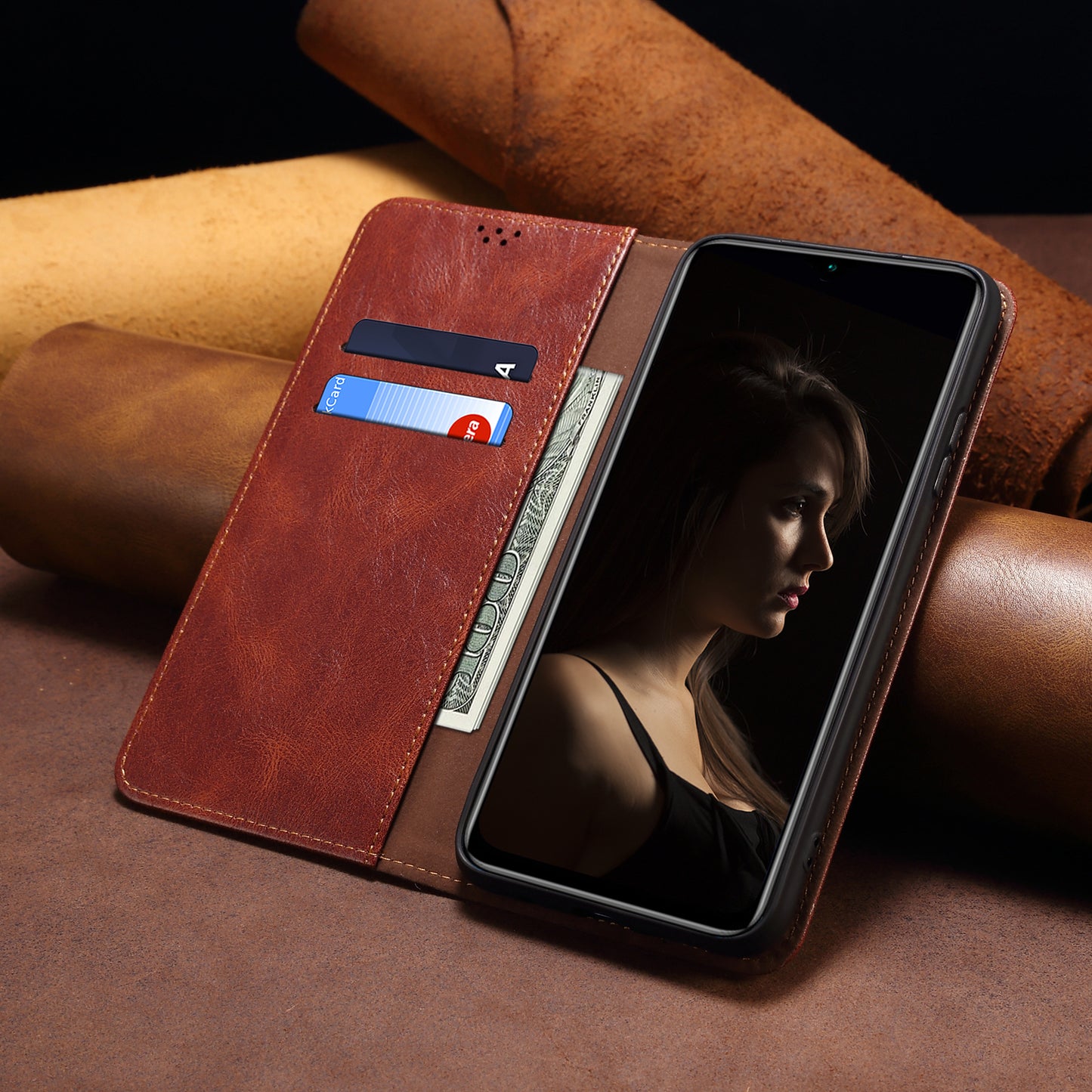 For Xiaomi 13 Lite / Civi 2 5G PU Leather Phone Wallet Case Waxy Crazy Horse Texture Stand Cover