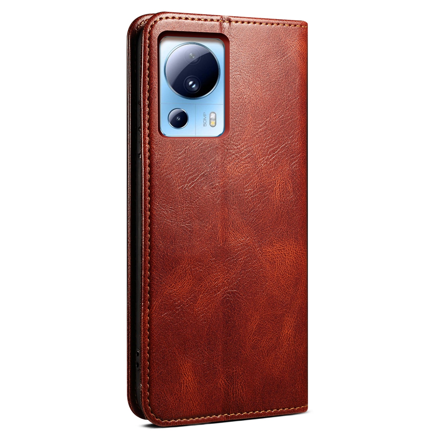 For Xiaomi 13 Lite / Civi 2 5G PU Leather Phone Wallet Case Waxy Crazy Horse Texture Stand Cover