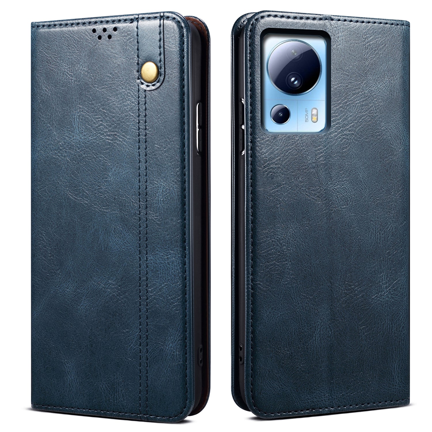 For Xiaomi 13 Lite / Civi 2 5G PU Leather Phone Wallet Case Waxy Crazy Horse Texture Stand Cover