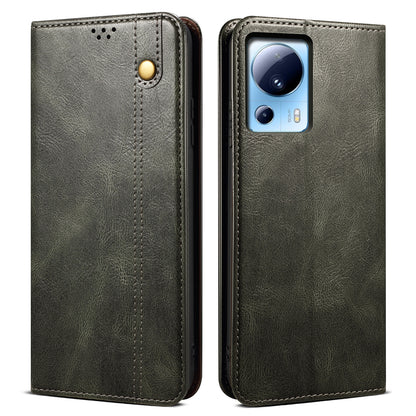 For Xiaomi 13 Lite / Civi 2 5G PU Leather Phone Wallet Case Waxy Crazy Horse Texture Stand Cover