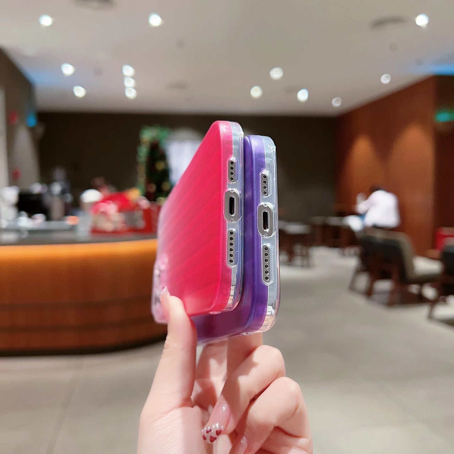 For iPhone 14 Pro Max Suitcase-Shaped Acrylic+TPU Phone Case Laser IMD Design Mobile Phone Cover Shell