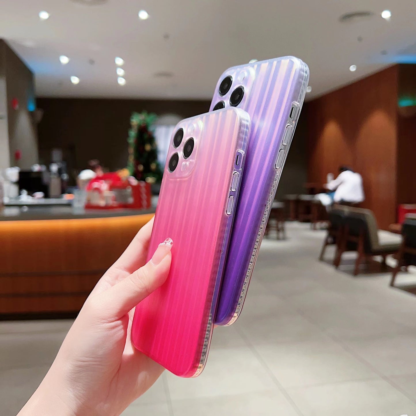 Laser IMD Phone Cover for iPhone 13 Pro , Suitcase-Shaped Acrylic+TPU Mobile Phone Case Shell