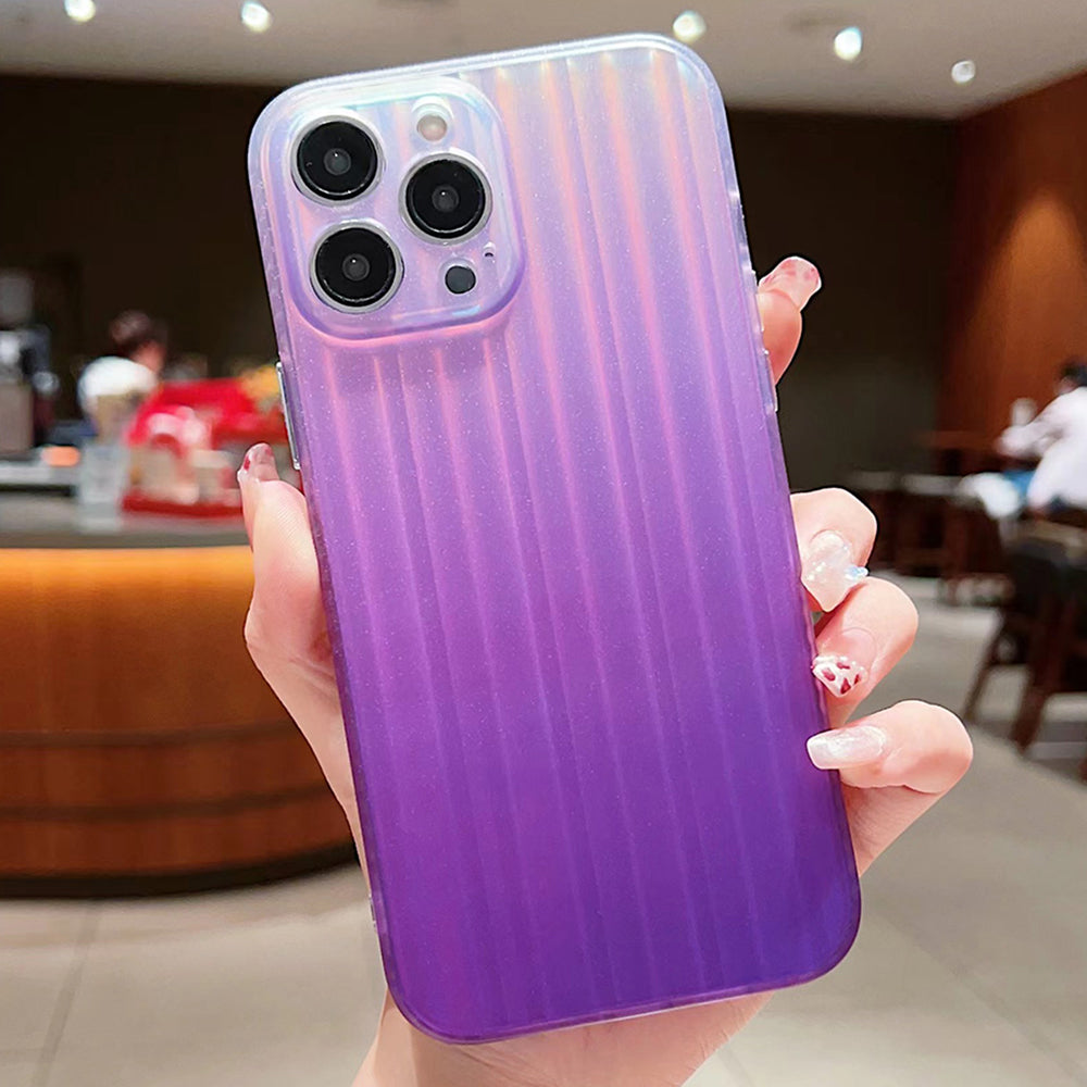 For iPhone 13 Pro Max Anti-Scratch Phone Cover Suitcase-Shaped Laser IMD Design Acrylic+TPU Phone Case Shell