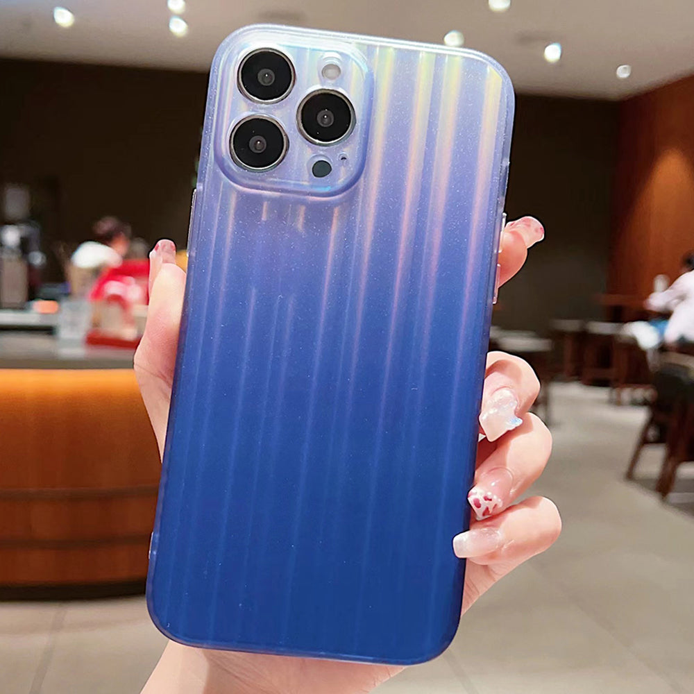 For iPhone 13 Pro Max Anti-Scratch Phone Cover Suitcase-Shaped Laser IMD Design Acrylic+TPU Phone Case Shell