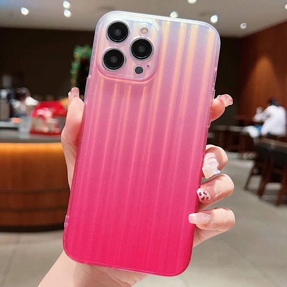 For iPhone 13 Pro Max Anti-Scratch Phone Cover Suitcase-Shaped Laser IMD Design Acrylic+TPU Phone Case Shell