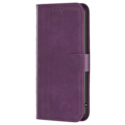 For Xiaomi Redmi Note 12S 4G Phone Cover Grid Pattern Imprinted Stand Wallet PU Leather Phone Case