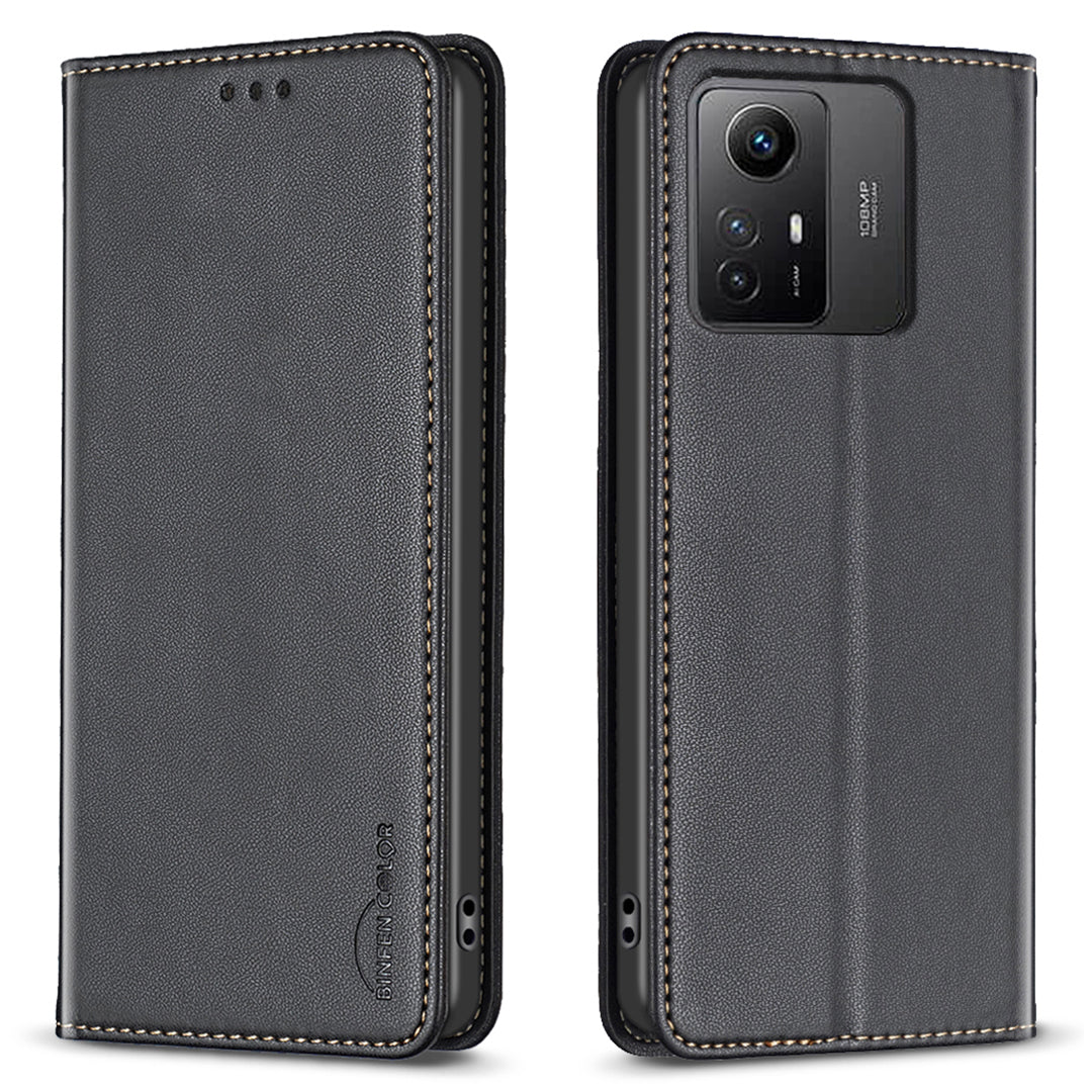 BINFEN COLOR BF18 Protective Case for Xiaomi Redmi Note 12S 4G Phone Shell Leather Cover with Card Holder