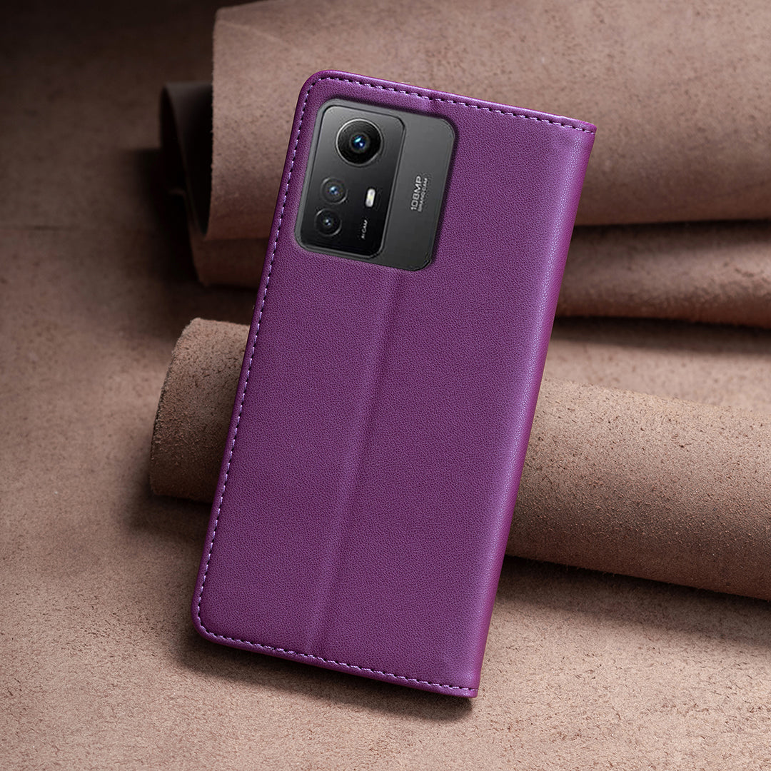 BINFEN COLOR BF18 Protective Case for Xiaomi Redmi Note 12S 4G Phone Shell Leather Cover with Card Holder