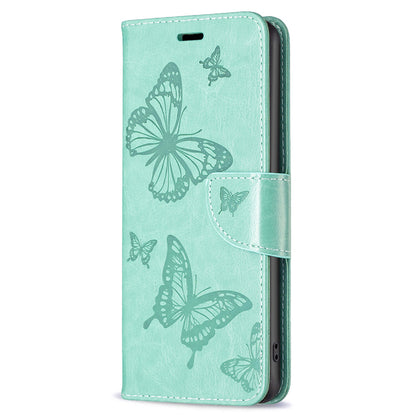 For Xiaomi Redmi Note 12S 4G Stand Wallet Phone Case Butterfly Imprinted Leather Flip Cover with Strap