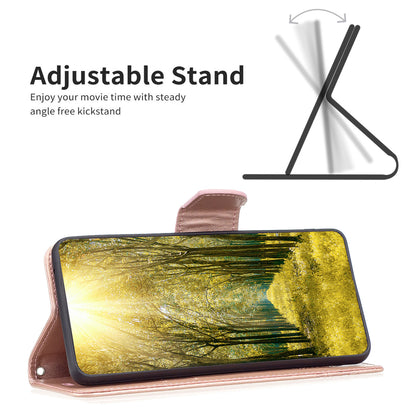 For Xiaomi Redmi Note 12S 4G Stand Wallet Phone Case Butterfly Imprinted Leather Flip Cover with Strap