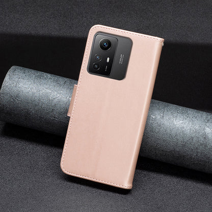 For Xiaomi Redmi Note 12S 4G Stand Wallet Phone Case Butterfly Imprinted Leather Flip Cover with Strap