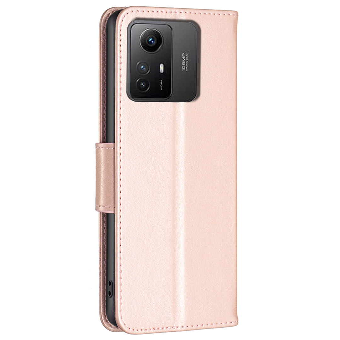 For Xiaomi Redmi Note 12S 4G Stand Wallet Phone Case Butterfly Imprinted Leather Flip Cover with Strap