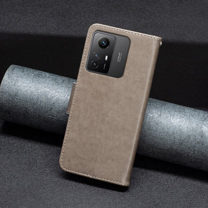 For Xiaomi Redmi Note 12S 4G Stand Wallet Phone Case Butterfly Imprinted Leather Flip Cover with Strap