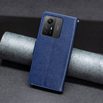 For Xiaomi Redmi Note 12S 4G Stand Wallet Phone Case Butterfly Imprinted Leather Flip Cover with Strap