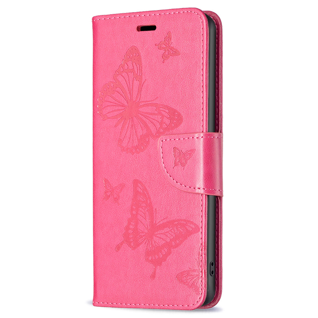 For Xiaomi Redmi Note 12S 4G Stand Wallet Phone Case Butterfly Imprinted Leather Flip Cover with Strap