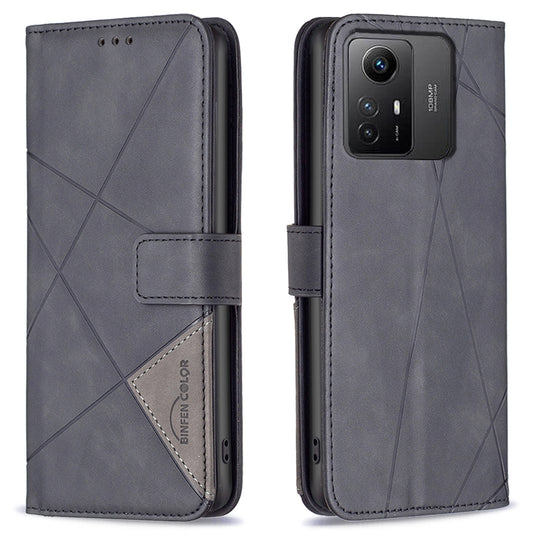 BINFEN COLOR BF05 For Xiaomi Redmi Note 12S 4G Dustproof PU Leather Phone Case Stand Imprinted Wallet Cover