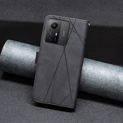 BINFEN COLOR BF05 For Xiaomi Redmi Note 12S 4G Dustproof PU Leather Phone Case Stand Imprinted Wallet Cover