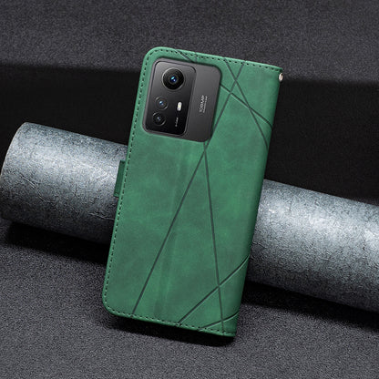 BINFEN COLOR BF05 For Xiaomi Redmi Note 12S 4G Dustproof PU Leather Phone Case Stand Imprinted Wallet Cover