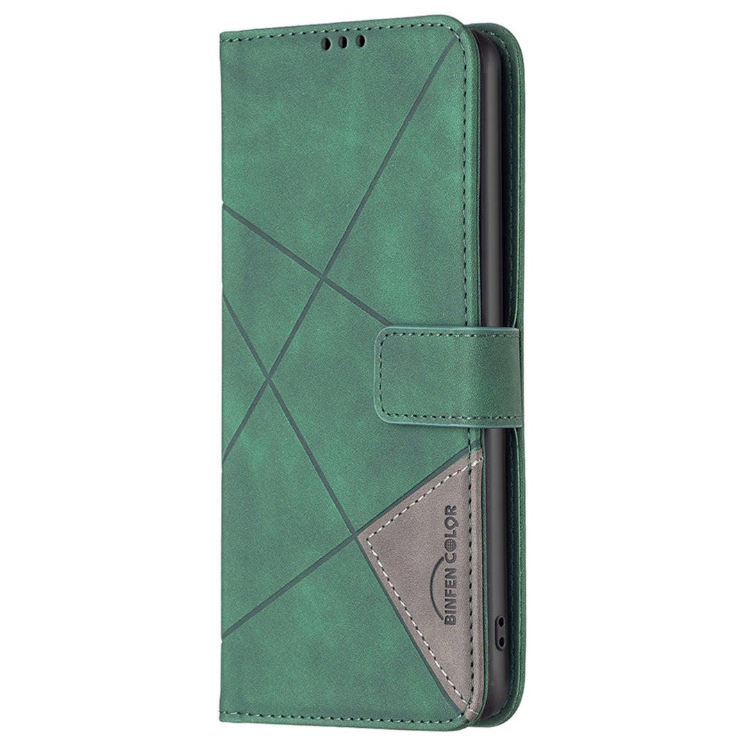 BINFEN COLOR BF05 For Xiaomi Redmi Note 12S 4G Dustproof PU Leather Phone Case Stand Imprinted Wallet Cover