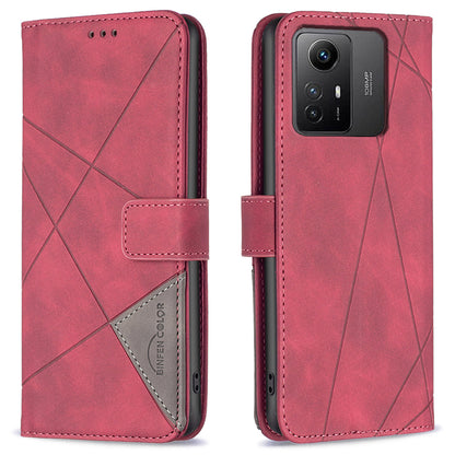 BINFEN COLOR BF05 For Xiaomi Redmi Note 12S 4G Dustproof PU Leather Phone Case Stand Imprinted Wallet Cover