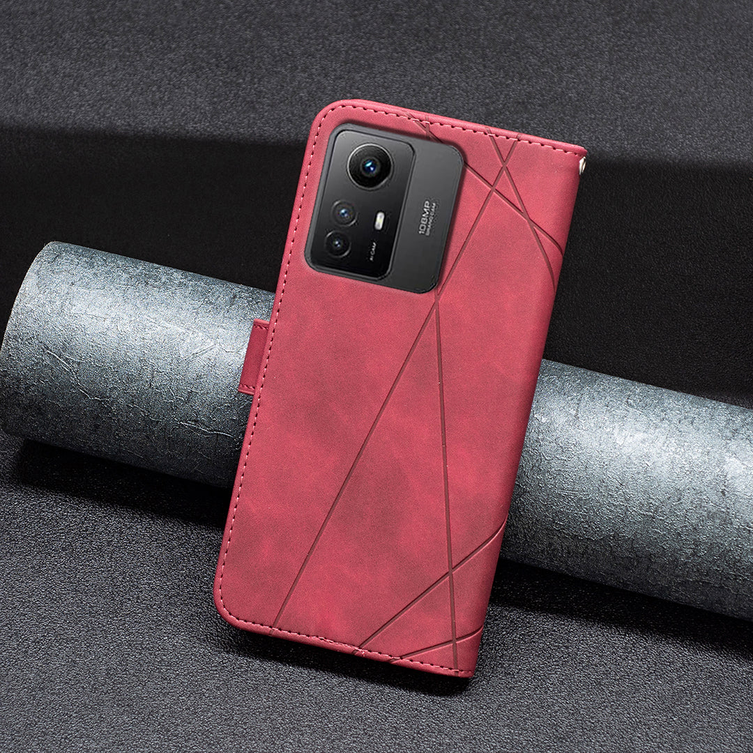 BINFEN COLOR BF05 For Xiaomi Redmi Note 12S 4G Dustproof PU Leather Phone Case Stand Imprinted Wallet Cover