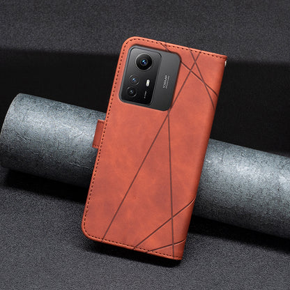 BINFEN COLOR BF05 For Xiaomi Redmi Note 12S 4G Dustproof PU Leather Phone Case Stand Imprinted Wallet Cover