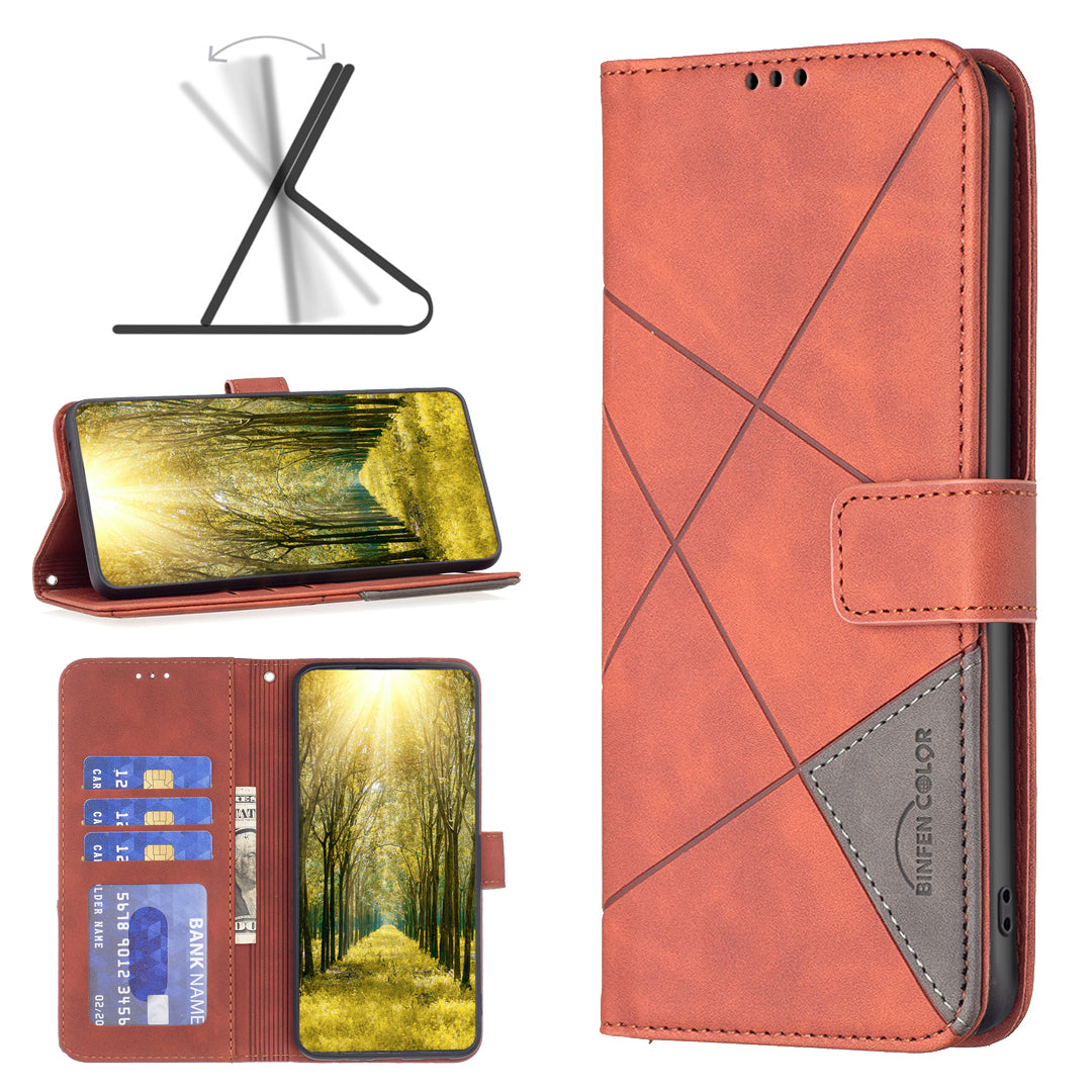 BINFEN COLOR BF05 For Xiaomi Redmi Note 12S 4G Dustproof PU Leather Phone Case Stand Imprinted Wallet Cover