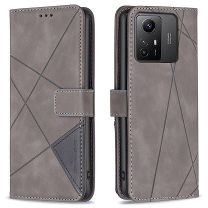 BINFEN COLOR BF05 For Xiaomi Redmi Note 12S 4G Dustproof PU Leather Phone Case Stand Imprinted Wallet Cover