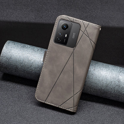 BINFEN COLOR BF05 For Xiaomi Redmi Note 12S 4G Dustproof PU Leather Phone Case Stand Imprinted Wallet Cover