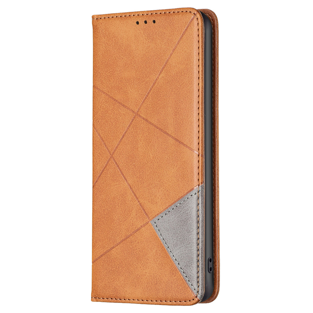 For Xiaomi Redmi Note 12S 4G Splicing Style Phone Case Imprinted Line Stand Card Holder Leather Cover