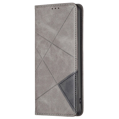 For Xiaomi Redmi Note 12S 4G Splicing Style Phone Case Imprinted Line Stand Card Holder Leather Cover