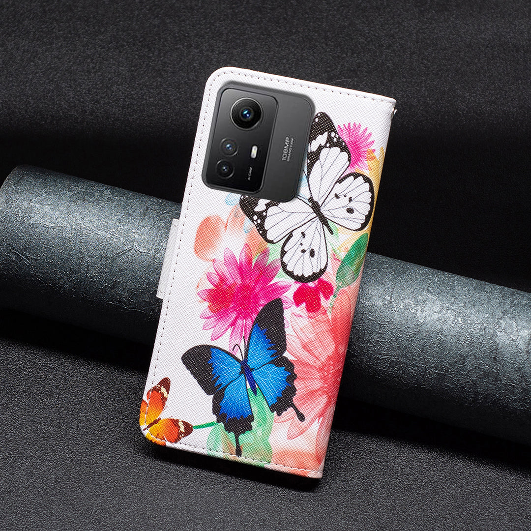 For Xiaomi Redmi Note 12S 4G PU Leather Flip Cover Wallet Stand Pattern Printing Phone Case